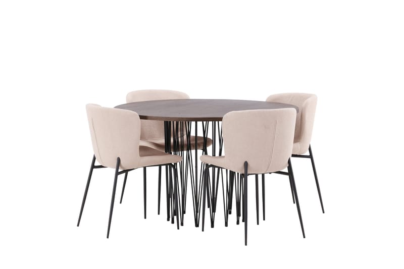 Stone Spisegruppe 120 cm Rund med 4 Modesto-stoler - Mørkegrå - Møbler - Bord - Spisegrupper
