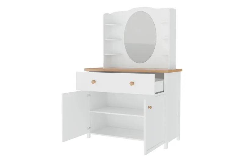 Storys Sminkebord 110x42 cm - Hvit - Møbler - Bord - Sminkebord & toalettbord - Sminkebord med speil