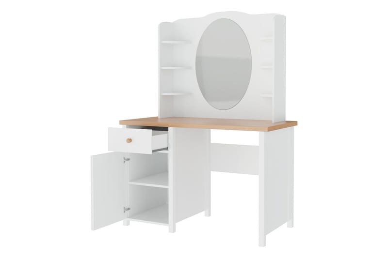 Storys Sminkebord 110x52 cm - Hvit - Møbler - Bord - Sminkebord & toalettbord - Sminkebord med speil