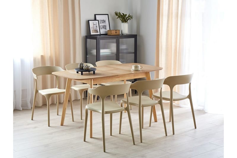 Taber Spisebord Uttrekkbart 120-150x75 cm - Lysebrun - Møbler - Bord - Spisebord & kjøkkenbord