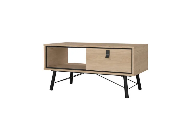 Tadami Rektangulært Sofabord med Skuff 102 cm i Tre, Beige