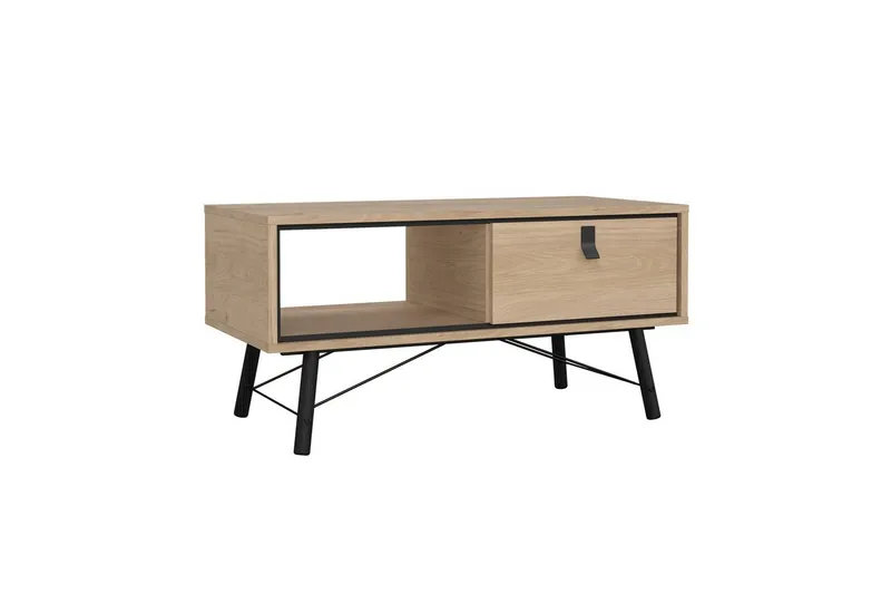 Tadami Rektangulært Sofabord med Skuff 102 cm i Tre - Beige - Møbler - Bord - Sofabord