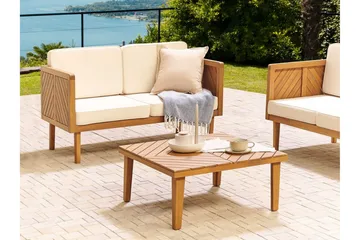 Taviano Sofabord 70x70 cm Kvadratisk - Lysebrun - Hagemøbler - Balkong - Balkongmøbler - Balkongbord