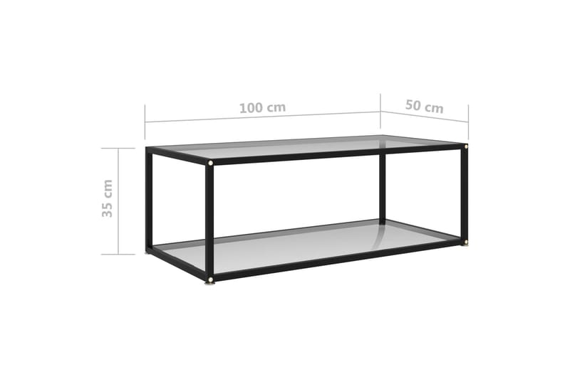 Tebord gjennomsiktig 100x50x35 cm herdet glass - Gjennomsiktig - Sofabord
