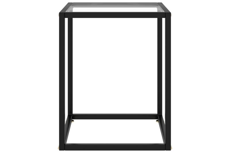 Tebord svart med herdet glass 40x40x50 cm - Svart - Sofabord