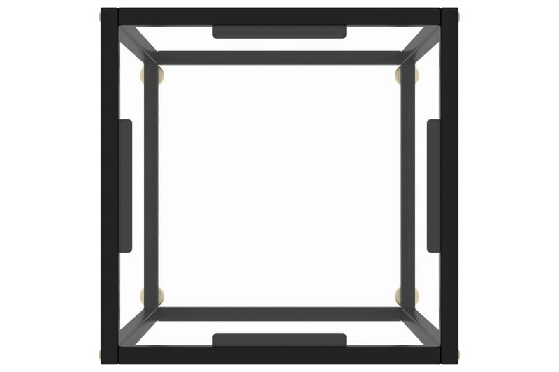 Tebord svart med herdet glass 40x40x50 cm - Svart - Sofabord
