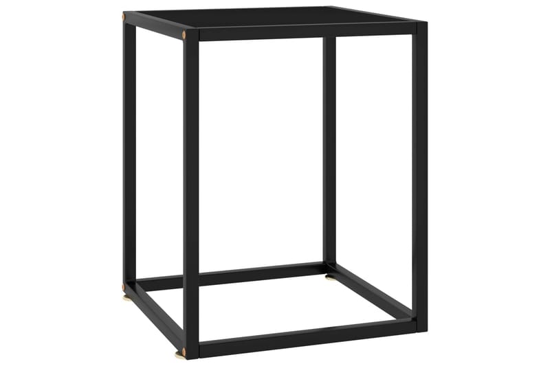 Tebord svart med svart glass 40x40x50 cm - Svart - Sofabord
