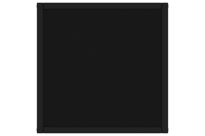 Tebord svart med svart glass 40x40x50 cm - Svart - Sofabord