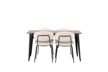 Tempe Matgruppe 140 cm Rektangulær med 4 Chico stoler - Valnød - Møbler - Bord - Spisegrupper