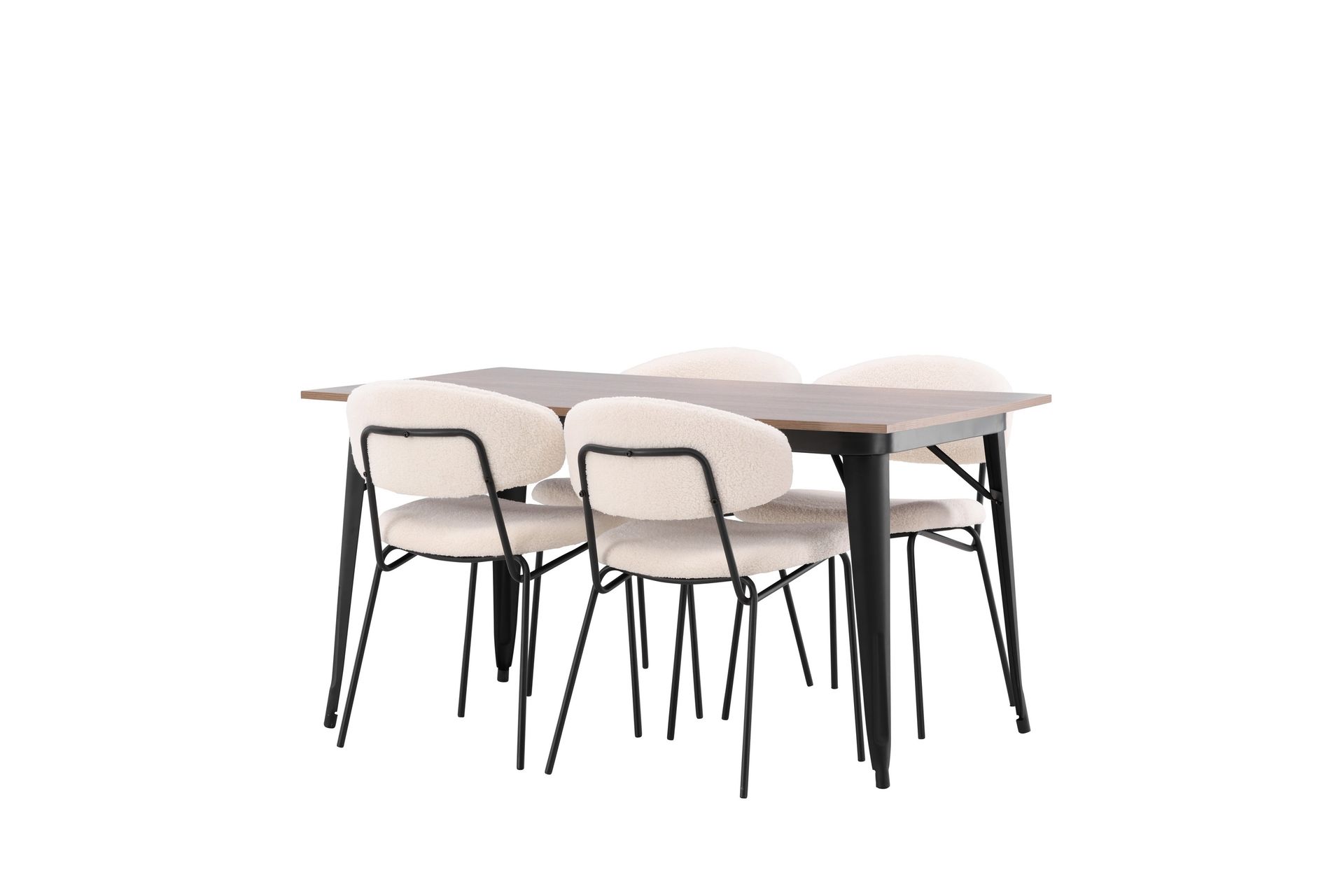Tempe Matgruppe 140 cm Rektangulær med 4 Chico stoler - Valnød - Møbler - Bord - Spisegrupper