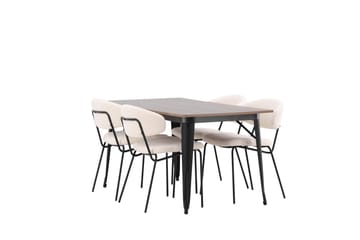 Tempe Matgruppe 140 cm Rektangulær med 4 Chico stoler - Valnød - Møbler - Bord - Spisegrupper