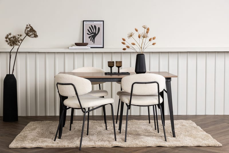 Tempe Matgruppe 140 cm Rektangulær med 4 Chico stoler - Valnød - Møbler - Bord - Spisegrupper