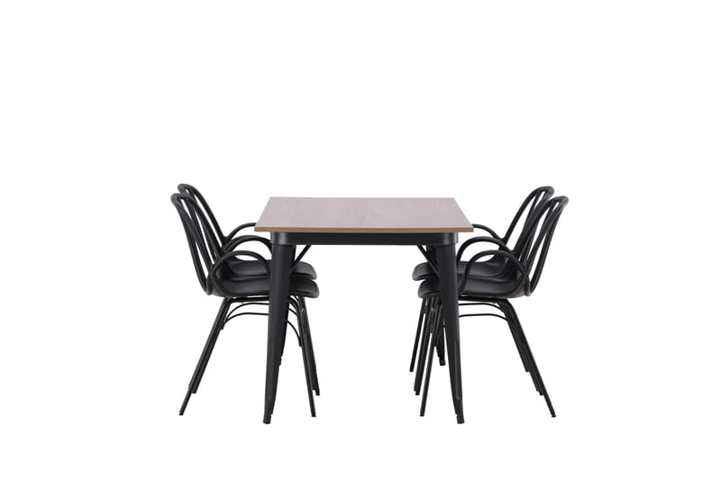 Tempe Matgruppe 140 cm Rektangulær med 4 Dyrön stoler - Sort - Møbler - Bord - Spisegrupper
