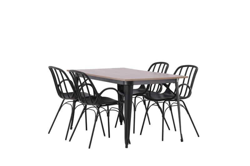 Tempe Matgruppe 140 cm Rektangulær med 4 Dyrön stoler - Sort - Møbler - Bord - Spisegrupper