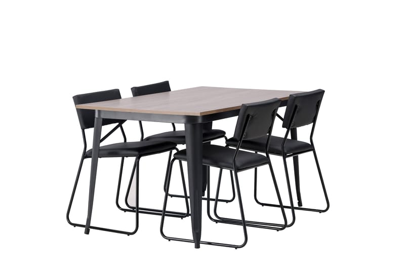 Tempe Matgruppe 140 cm Rektangulær med 4 Kenth stoler - Sort - Møbler - Bord - Spisegrupper