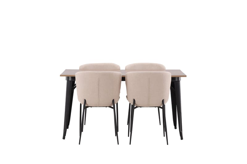 Tempe Matgruppe 140 cm Rektangulær med 4 Modesto stoler, Beige