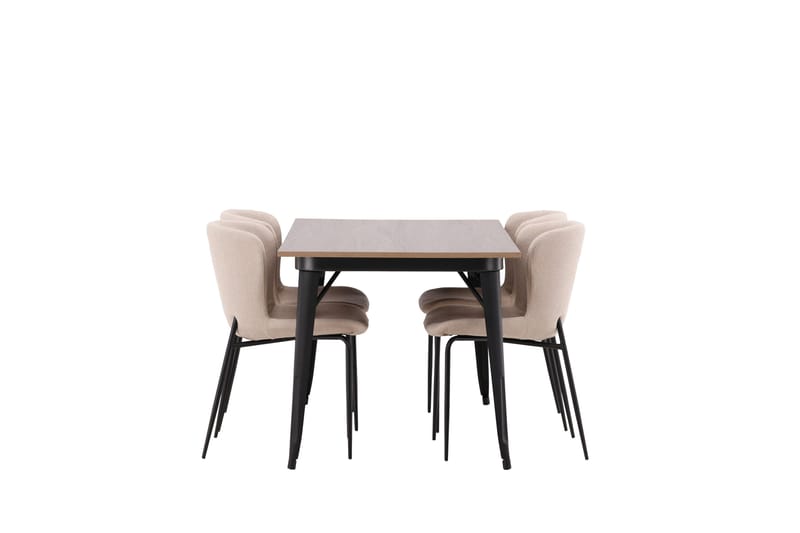 Tempe Matgruppe 140 cm Rektangulær med 4 Modesto stoler - Beige - Møbler - Bord - Spisegrupper