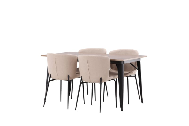 Tempe Matgruppe 140 cm Rektangulær med 4 Modesto stoler - Beige - Møbler - Bord - Spisegrupper