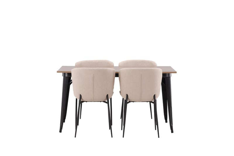 Tempe Matgruppe 140 cm Rektangulær med 4 Modesto stoler - Beige - Møbler - Bord - Spisegrupper