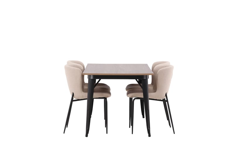 Tempe Matgruppe 140 cm Rektangulær med 4 Modesto stoler - Beige - Møbler - Bord - Spisegrupper