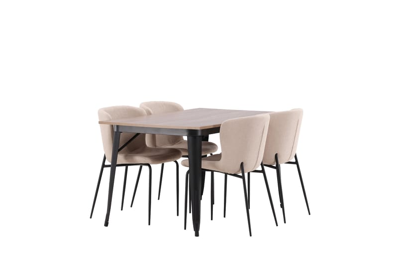 Tempe Matgruppe 140 cm Rektangulær med 4 Modesto stoler - Beige - Møbler - Bord - Spisegrupper
