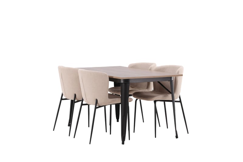 Tempe Matgruppe 140 cm Rektangulær med 4 Modesto stoler - Beige - Møbler - Bord - Spisegrupper