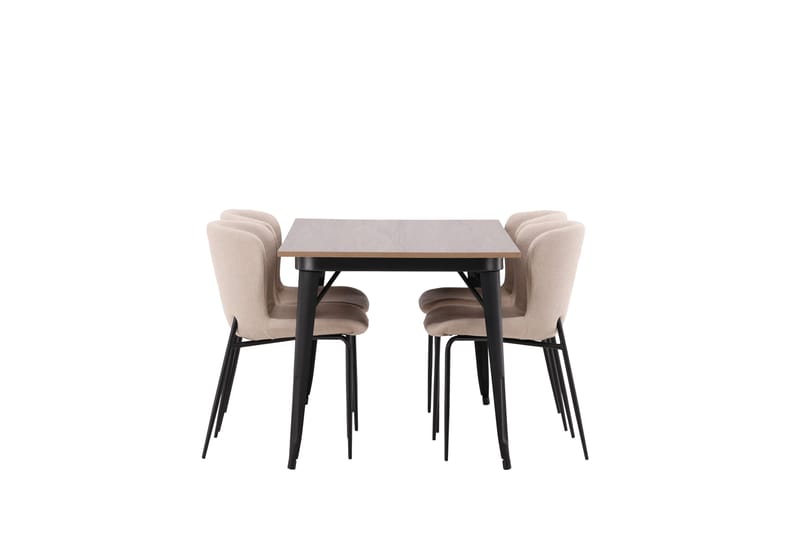 Tempe Matgruppe 140 cm Rektangulær med 4 Modesto stoler - Beige - Møbler - Bord - Spisegrupper