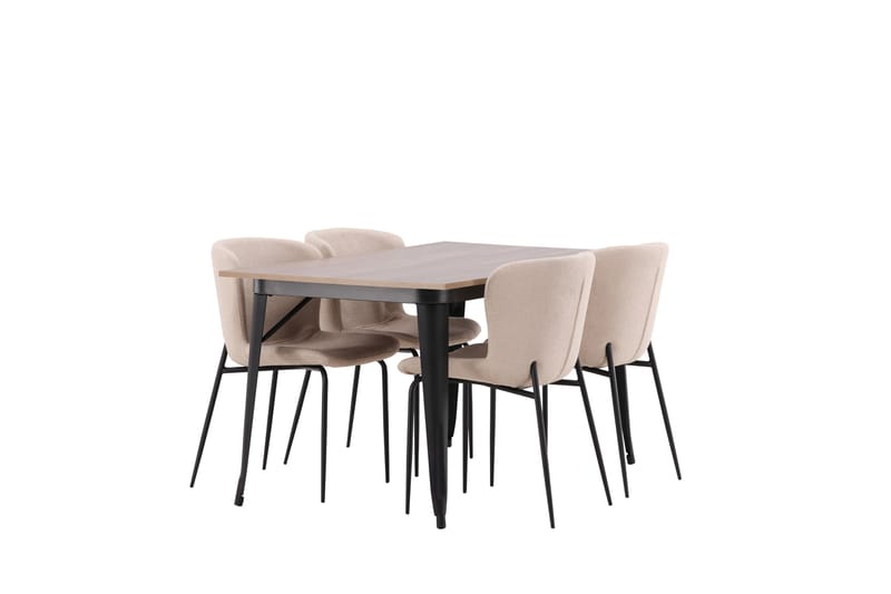 Tempe Matgruppe 140 cm Rektangulær med 4 Modesto stoler - Beige - Møbler - Bord - Spisegrupper