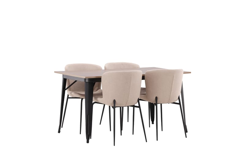 Tempe Matgruppe 140 cm Rektangulær med 4 Modesto stoler - Beige - Møbler - Bord - Spisegrupper