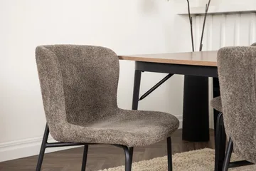Tempe Matgruppe 140 cm Rektangulær med 4 Modesto stoler - Mørk grå - Møbler - Bord - Spisegrupper