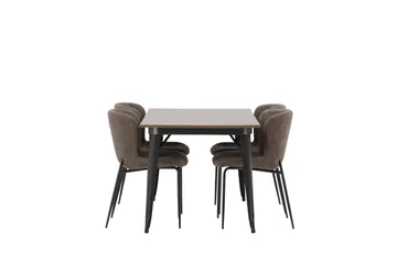 Tempe Matgruppe 140 cm Rektangulær med 4 Modesto stoler - Mørk grå - Møbler - Bord - Spisegrupper
