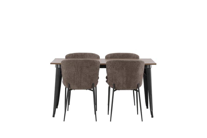 Tempe Matgruppe 140 cm Rektangulær med 4 Modesto stoler - Mørk grå - Møbler - Bord - Spisegrupper