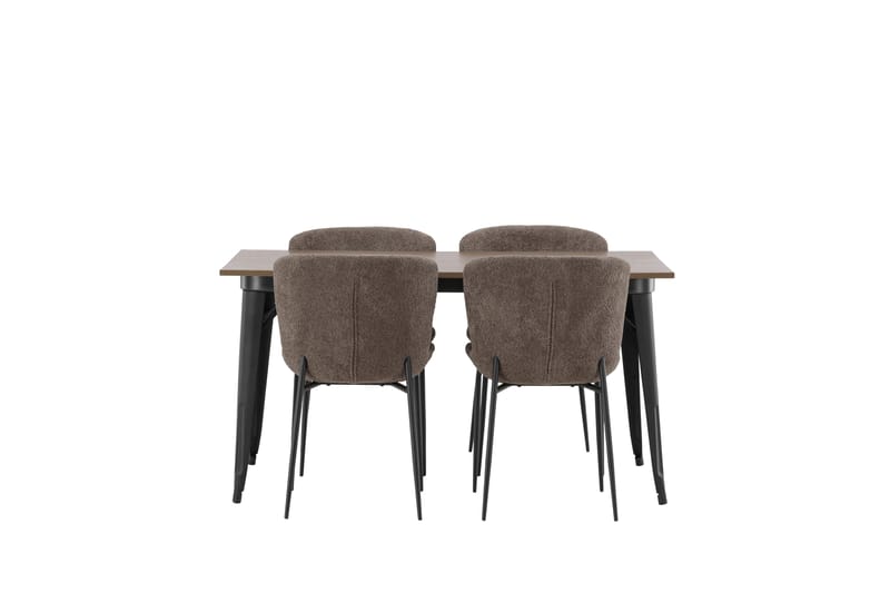 Tempe Matgruppe 140 cm Rektangulær med 4 Modesto stoler - Mørk grå - Møbler - Bord - Spisegrupper