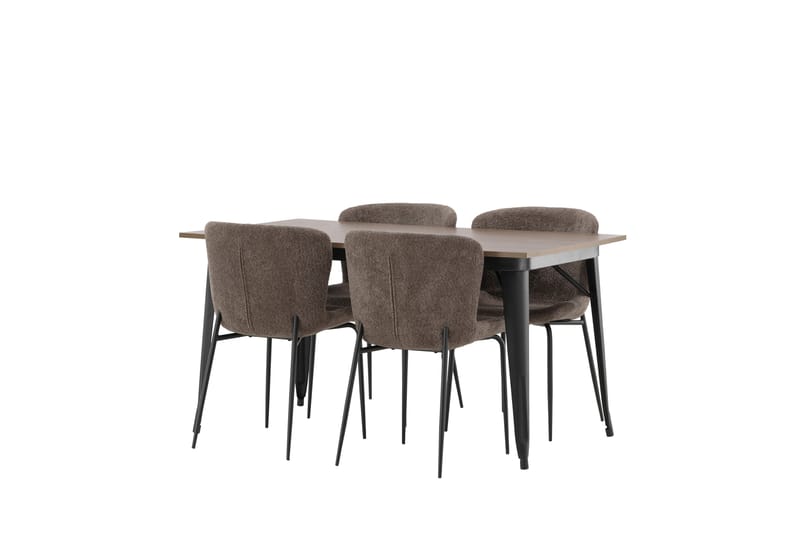 Tempe Matgruppe 140 cm Rektangulær med 4 Modesto stoler - Mørk grå - Møbler - Bord - Spisegrupper