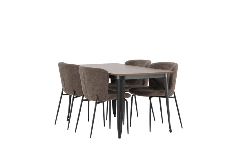 Tempe Matgruppe 140 cm Rektangulær med 4 Modesto stoler - Mørk grå - Møbler - Bord - Spisegrupper