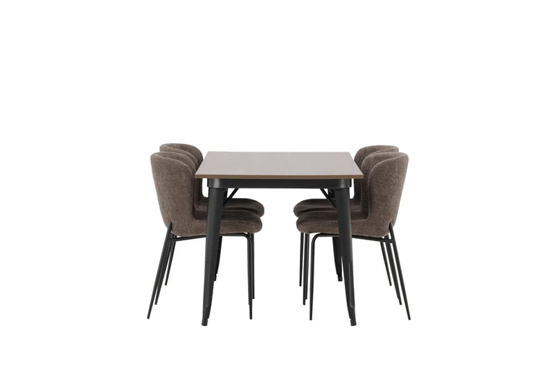 Tempe Matgruppe 140 cm Rektangulær med 4 Modesto stoler - Mørk grå - Møbler - Bord - Spisegrupper