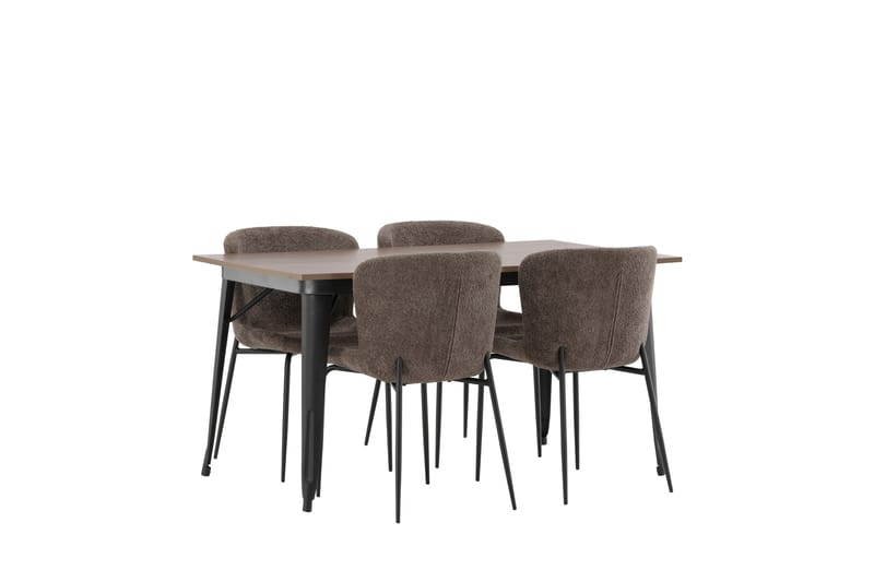 Tempe Matgruppe 140 cm Rektangulær med 4 Modesto stoler - Mørk grå - Møbler - Bord - Spisegrupper
