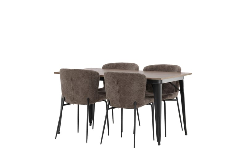Tempe Matgruppe 140 cm Rektangulær med 4 Modesto stoler - Mørk grå - Møbler - Bord - Spisegrupper