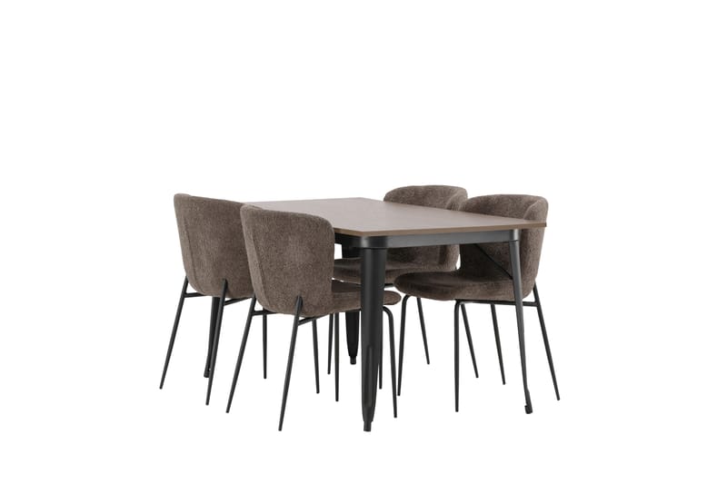 Tempe Matgruppe 140 cm Rektangulær med 4 Modesto stoler - Mørk grå - Møbler - Bord - Spisegrupper