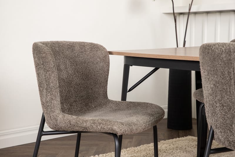 Tempe Matgruppe 140 cm Rektangulær med 4 Modesto stoler - Mørk grå - Møbler - Bord - Spisegrupper