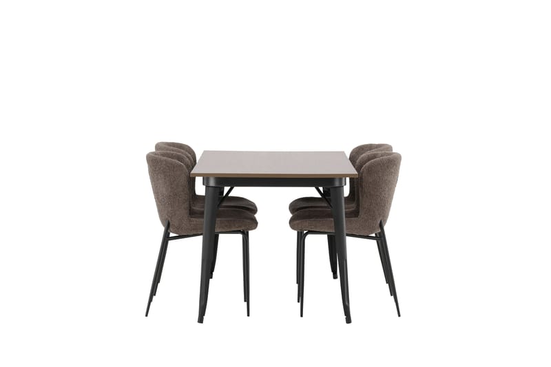Tempe Matgruppe 140 cm Rektangulær med 4 Modesto stoler - Mørk grå - Møbler - Bord - Spisegrupper
