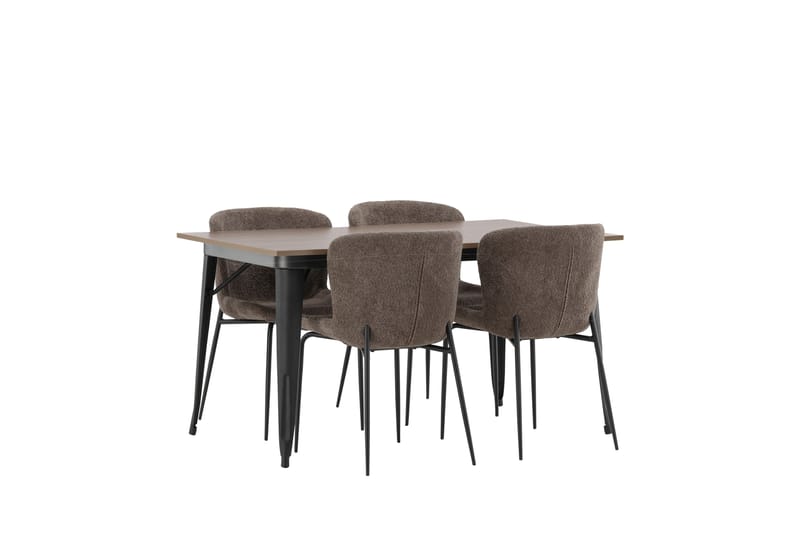 Tempe Matgruppe 140 cm Rektangulær med 4 Modesto stoler - Mørk grå - Møbler - Bord - Spisegrupper