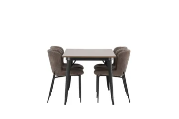 Tempe Matgruppe 140 cm Rektangulær med 4 Modesto stoler - Mørk grå - Møbler - Bord - Spisegrupper