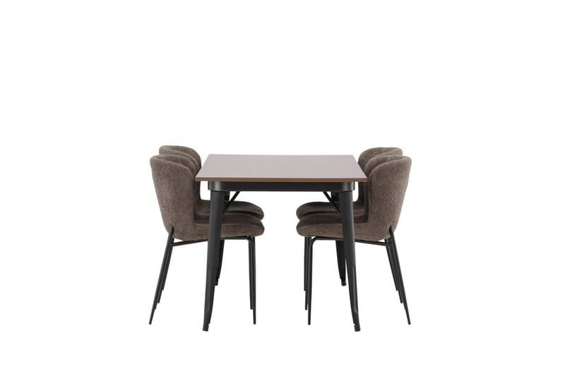 Tempe Matgruppe 140 cm Rektangulær med 4 Modesto stoler - Mørk grå - Møbler - Bord - Spisegrupper
