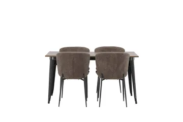 Tempe Matgruppe 140 cm Rektangulær med 4 Modesto stoler - Mørk grå - Møbler - Bord - Spisegrupper