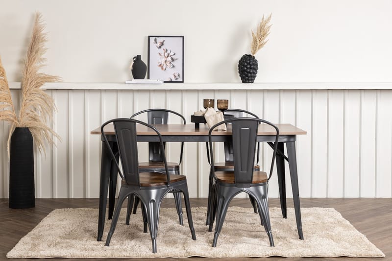 Tempe Matgruppe 140 cm Rektangulær med 4 Tempe stoler - Valnød - Møbler - Bord - Spisegrupper