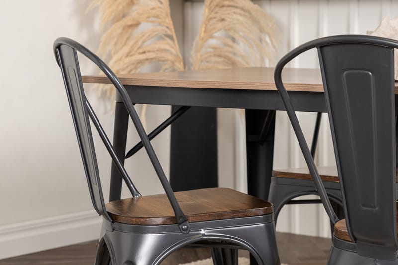 Tempe Matgruppe 140 cm Rektangulær med 4 Tempe stoler - Valnød - Møbler - Bord - Spisegrupper