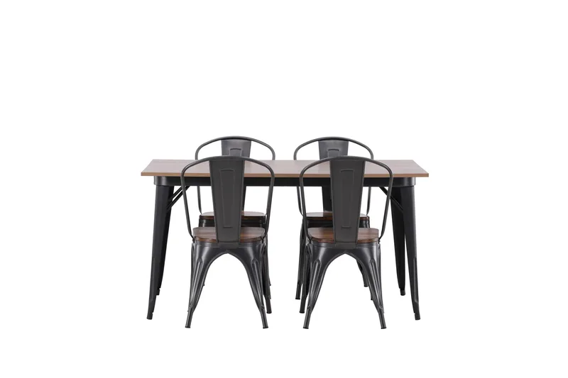 Tempe Matgruppe 140 cm Rektangulær med 4 Tempe stoler - Valnød - Møbler - Bord - Spisegrupper