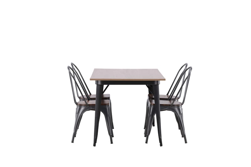Tempe Matgruppe 140 cm Rektangulær med 4 Tempe stoler - Valnød - Møbler - Bord - Spisegrupper