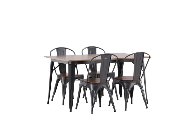 Tempe Matgruppe 140 cm Rektangulær med 4 Tempe stoler - Valnød - Møbler - Bord - Spisegrupper